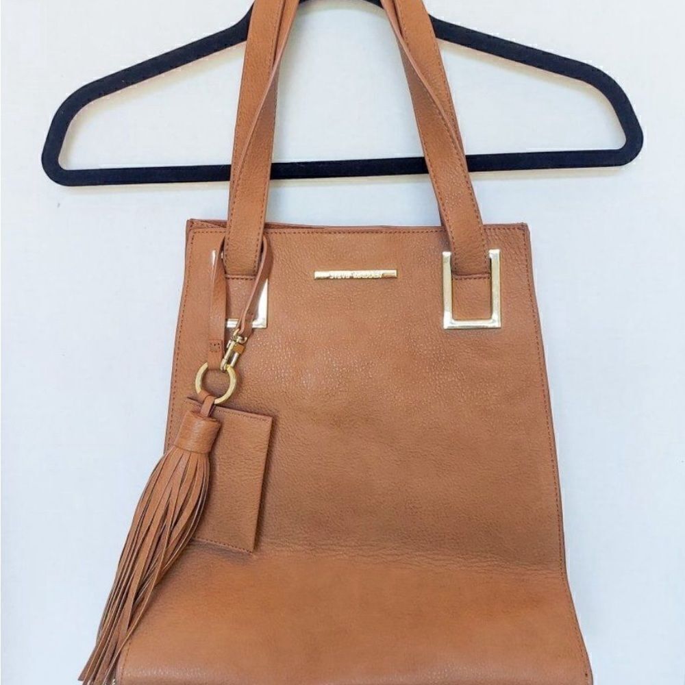 STEVE MADDEN Camel Color Faux Vegan Leather Shoulder Bag